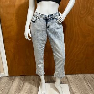 Sizzle Women's Acid Wash Straight Leg Cropped Ankle Jeans Size 10